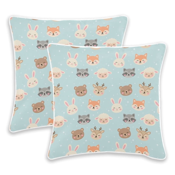 BZSMCE Animals Stars Pattern Throw Pillow Covers Set of 2 Decorative Pillow Cases Covers for Sofa Bed Living Room