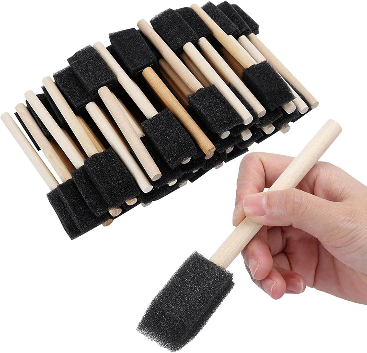 21334 Black Sponge Foam Wooden Handle Foam Paint Brushes Set for Art DIY  Craft - China Sponge Brushes, Sponge Cleaning Brush