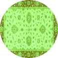 thumbnail image 1 of Ahgly Company Indoor Round Oriental Green Traditional Area Rugs, 7' Round, 1 of 4