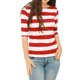thumbnail image 1 of Dde San Patricio Camisecon mangas de codo pamujer Camisebásiinformal con cuello de barco y corte ajustado Rojo XS, 1 of 6