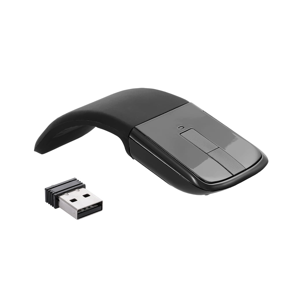 Bemærk G høj 2.4G Wireless Mouse with USB Arc Mouse with Touch Function Folding Optical  Mice with USB Receiver Bending Mouse for PC Laptop(Black) - Walmart.com