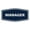 Navy Blue / White, variant on Fancy Manager Sign (Navy Blue/White) - Small