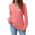 thumbnail image 2 of Fantaslook V Neck Sweatshirts for Women Pullover Long Sleeve Shirts Tunic Fall Tops Casual Lightweight Sweatshirts, 2 of 9