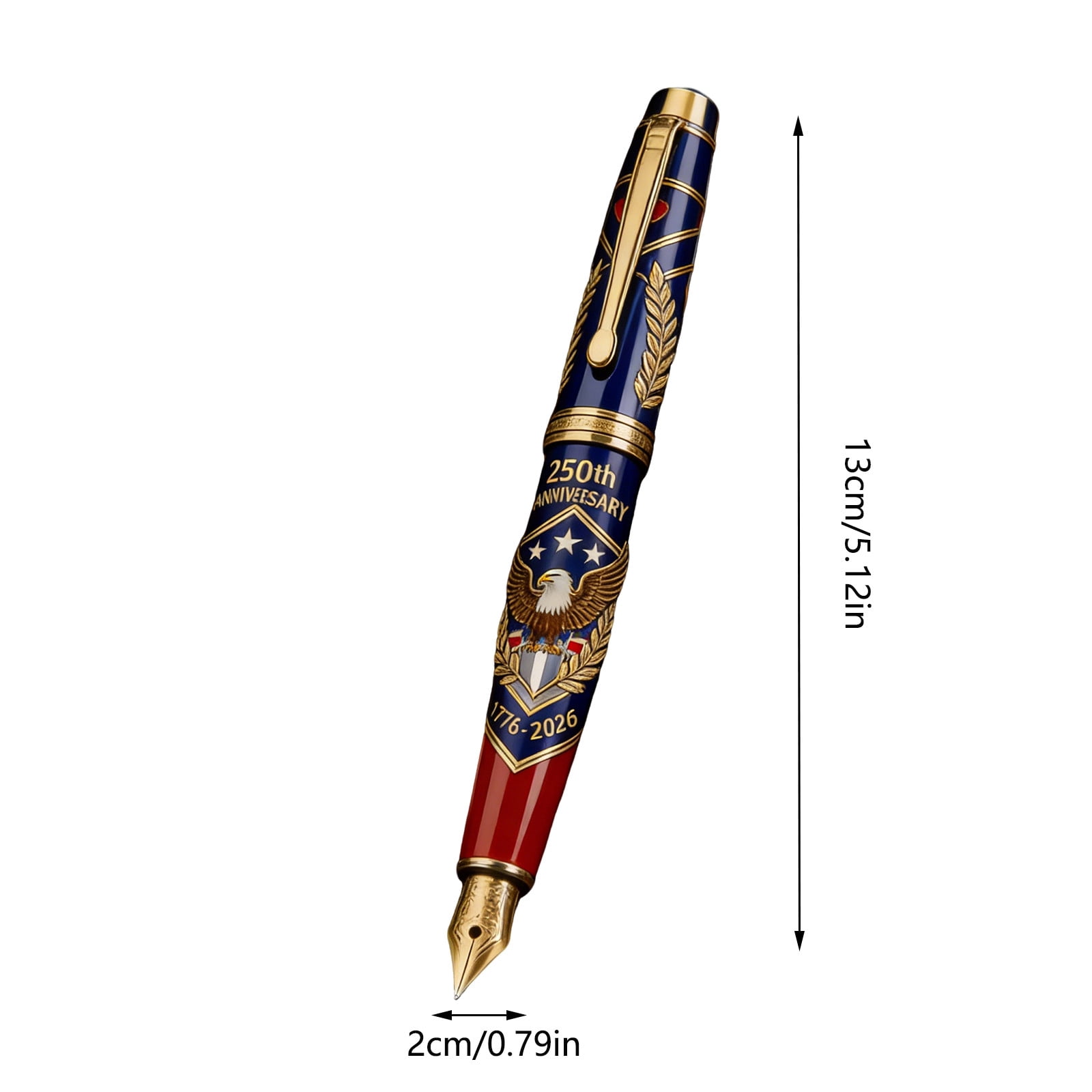 US 250th Anniversary Commemorative Gift Set, 1776-2026 Patriotic Fountain Pen & Leather Notebook, America 250 Years of Freedom Souvenir