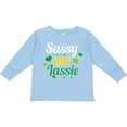 thumbnail image 3 of Inktastic Saint Patrick's Day Sassy Lil' Lassie with Shamrocks Boys or Girls Long Sleeve Toddler T-Shirt, 3 of 5