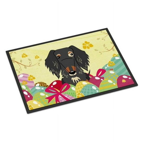 Carolines Treasures BB6128MAT 18 x 27 in. Easter Eggs Wire Haired Dachshund Dapple Indoor or Outdoor Mat