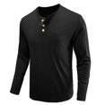 thumbnail image 4 of Mens Henley Shirts Long/Short Sleeve T Shirt Fashion Casual Basic Plain Cotton Tee Shirts, 4 of 5