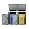 thumbnail image 3 of Noble House Outdoor Garbage Bin Shed for 2 Trash Cans, Lockable Galvanized Steel Garbage Bin Enclosure, Light Gray, 3 of 12