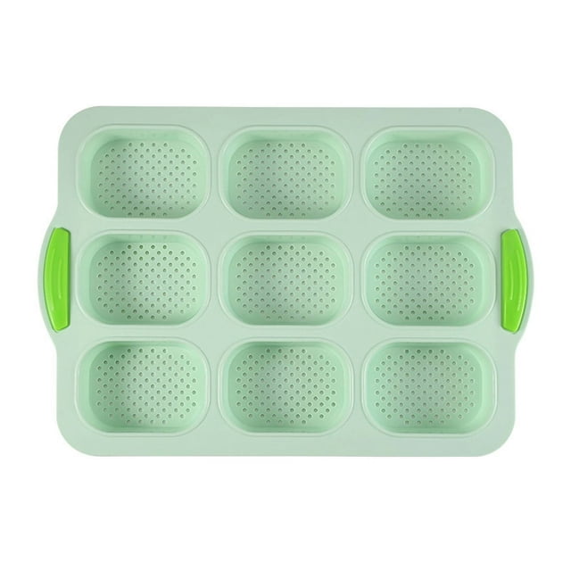 Plateau de Cuisson pour Pain Antiadhésif à 9 Compartiments, Silicone Anti-Déformation, Moule de Cuisson Mode pour Pain, Moule de Cuisson pour Intérieur