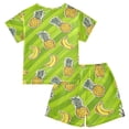 thumbnail image 2 of Banana and Pineapple Pattern Summer Pajama Set Soft Cotton Short Sleeve Sleepwear 2PCS Pajama Sets Breathable Lounge Set Size 12Y, 2 of 7