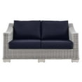 thumbnail image 6 of Modway Conway Modern Wicker / Rattan Patio Loveseat in Light Gray/Navy, 6 of 8