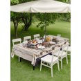thumbnail image 4 of Outdoor Tablecloth with Umbrella Hole for Patio/Picnic/Party/Camping, USA Indepence Day Waterproof Table Cloth Rectangle Table Cover Washable, Retro Red Blue Texas Star Wreath Wood Beige (60"x 102"), 4 of 9