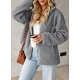 thumbnail image 5 of SHEWIN Womens Sherpa Jackets Fuzzy Hooded Zip Up Coats Casual Solid Long Sleeve Fleece Shacket Jacket Outerwear with Pockets, 5 of 8