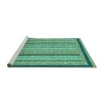 thumbnail image 2 of Ahgly Company Machine Washable Indoor Round Oriental Turquoise Blue Modern Area Rugs, 3' Round, 2 of 4
