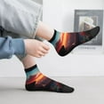 thumbnail image 2 of Naloa Cat Watching City Sunset Ankle Socks for Women Non Slip Socks No Show Socks Classic Low Cut Casual Socks Casual Socks, 2 of 7