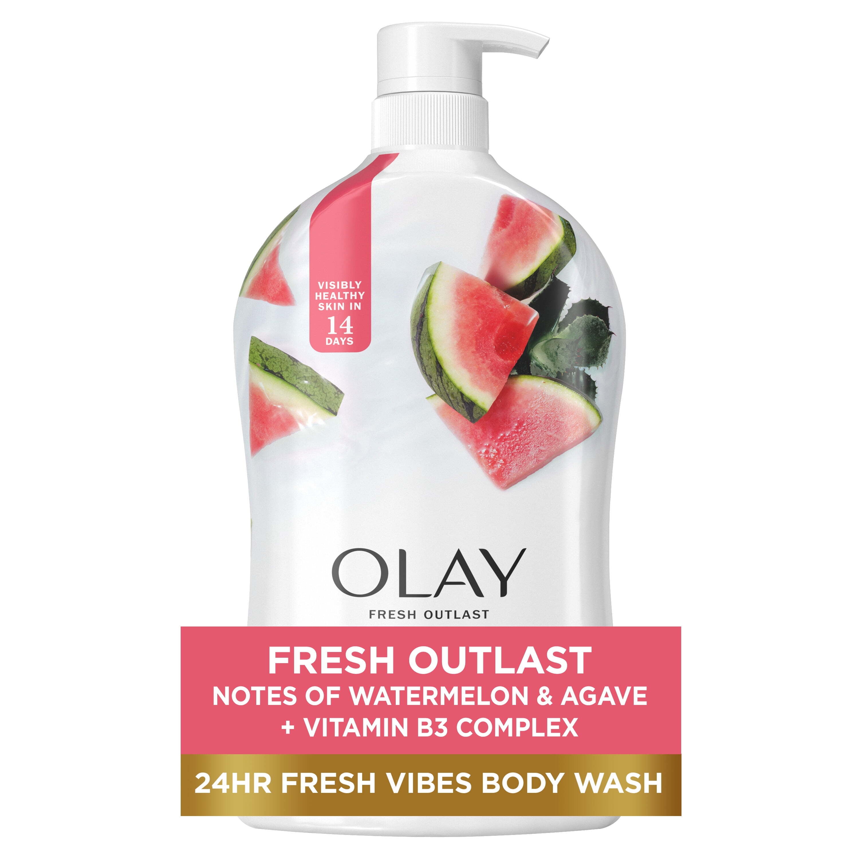 Olay Fresh Outlast Women's Body Wash, Watermelon & Agave, Pump, 33 fl oz