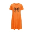 thumbnail image 5 of YHAJDS Pajama Dress For Women Plus Size Short Print Front Round Neck Short Sleeve Nightgown, 5 of 5