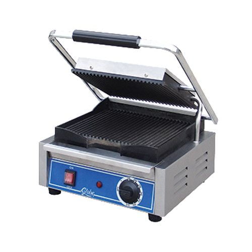 Globe GPG10 Bistro Series Sandwich Grill with Grooved Plates - 1800W