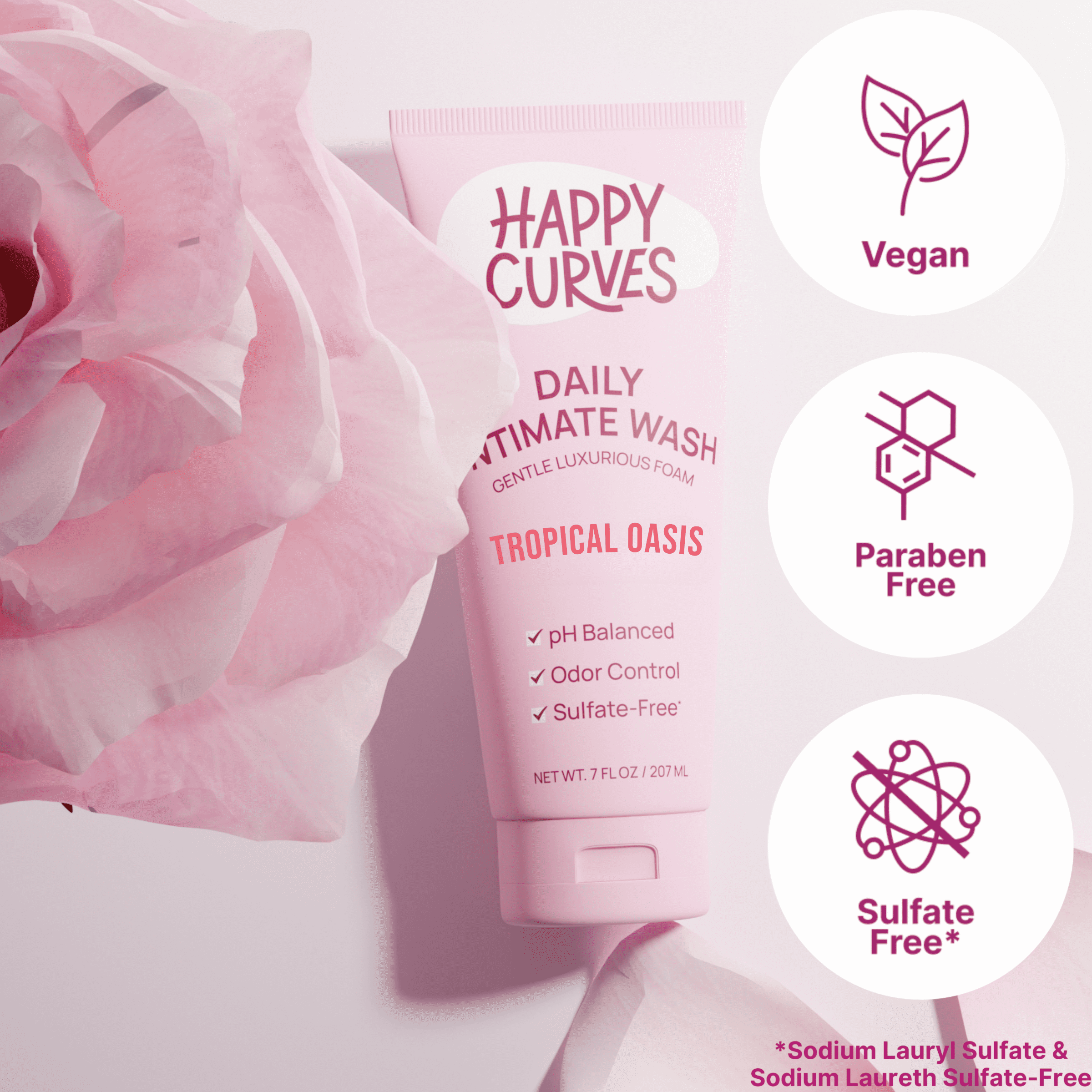 Happy Curves Feminine Intimate Wash, Tropical Oasis, 7 fl oz