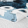 thumbnail image 5 of Feelyou Ink Ocean Shark Toilet Bed Spread Queen for Men Women, Environmental Sea Wildlife Queen Coverlet Set, Blue Grey, 3pcs, 5 of 7