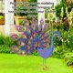 thumbnail image 5 of Decoración de pavo real, estatua de pavo real de hierro realista resistente a los desvanecimientos Ligeros para el césped, 5 of 7