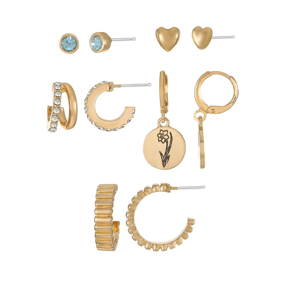 Time and Tru March DaffodilEarring Pack Goldtone