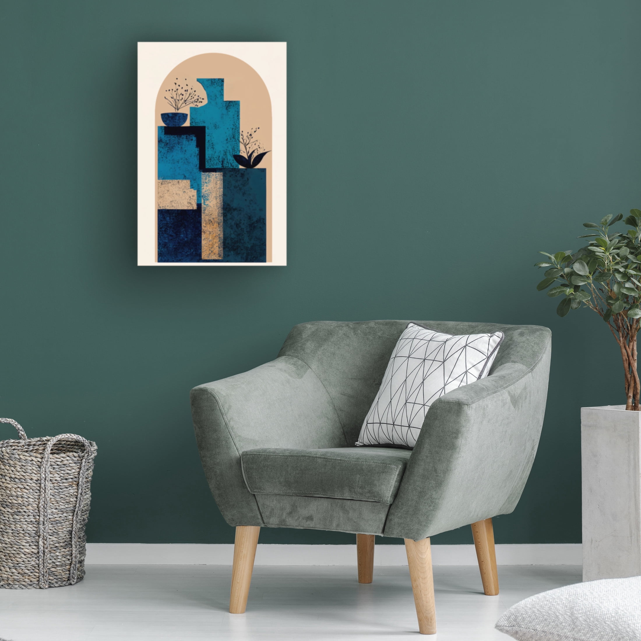 Canvas Wall Art - Treechild 'Blue Vase' Wall Art for Living Room, Bedroom, or Office D?cor by Trademark Fine Art - 22 x 32 Inches
