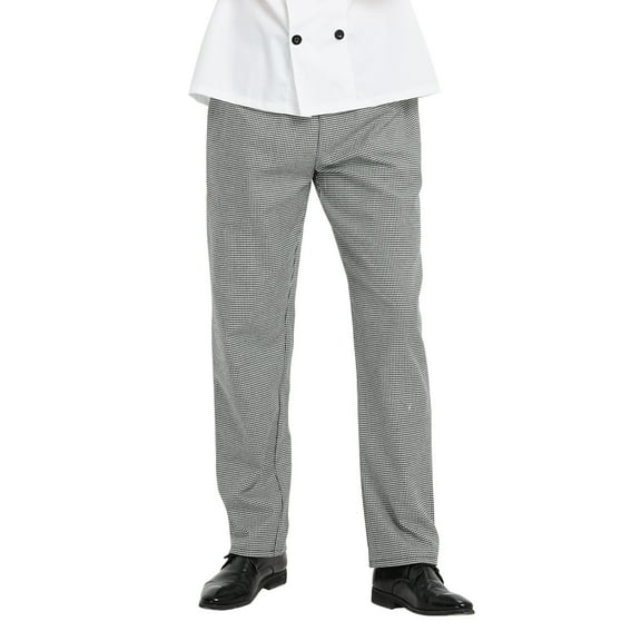 Toptie Men's Black Houndstooth Cargo Style Kitchen Work Chef Pant