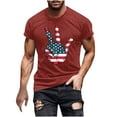 thumbnail image 2 of T Shirts for Men under $5 Independence Day Printing Short Sleeve Round Neck Shirts for Men Pullover Men's T-Shirt Shirts for Men Red M, 2 of 5