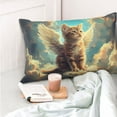 thumbnail image 4 of Kdxio Cotton Pillow Cases 14"x20" Pillowcases,Soft and Breathable Bedroom Pillow Cases-Sunshine Cloud Cute Cat-No Pillow Core, 4 of 5