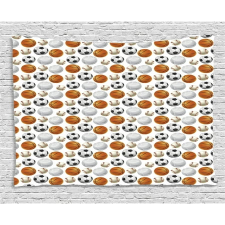 Sports Tapestry Football And Volleyball Pattern Competition Theme