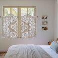 thumbnail image 3 of Brown Boho Kitchen Curtains 45 Inch Length, Vintage Abstract Floral Ethnic Tribe Tiers Curtains for Bathroom Bedroom Cafe, Light Filtering Small Window Treatment Short Drapes 2 Panels 42"Wx45"L, 3 of 8