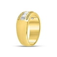 thumbnail image 3 of FB Jewels 14kt Yellow Gold Mens Round Diamond Single Row Textured Wedding Band Ring 1 Cttw, 3 of 4