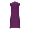 thumbnail image 5 of Jinhomg Cotton and Linen Dresses for Women Casual Sleeveless Mini Tank Dress Plus Size Comfy Button Crew Neck Summer Dress Vacation Beachwear Purple M, 5 of 7