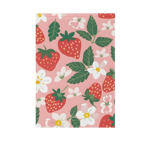 Garden Flag 12"x18" Strawberries Flowers Leaves Double-Sided Yard Flags for Outside Outdoor All Seasonal Decoration