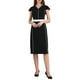 thumbnail image 1 of INSPIRAR VESTIDOS DE COLOR CONTRASTANTE PARA MUJERES HASTA LA RODILLA, VESTIDO LÁPIZ DE MANGA CORTA M NEGRO, 1 of 5