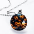thumbnail image 2 of Pumpkin Glass Circular Pendant Necklace | Stylish Glass Design Pendant Necklaces, 2 of 5