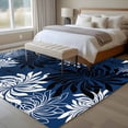 thumbnail image 4 of Blue Black Flowers Area Rugs 8'x10', Washable Small Throw Rugs for Living Room Patio, Modern Abstract Blooms Floral Indoor Outdoor Rug Non-Slip Low Pile Carpet Runner Reversible Floor Mats, 4 of 8