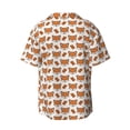 thumbnail image 6 of Lsque Cute Heart Fox Cartoon print Men's Cuban Collar Short Sleeve Shirt Summer Beachwear Casual Button Down Fashionable Vacation Leisure Shirt-Large, 6 of 7