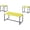 Yellow, variant on Yuanmin 3-Piece Coffee Table Set with Carbon Fiber Wrapped Top and Metal Frame, Includes 1 Rectangular Coffee Table and 2 End Tables for Living Room, Blue