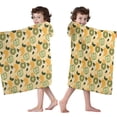 thumbnail image 4 of Yellow Lemon Fruit Mixed Fruits Yellow Pattern Hooded Bath Towel，50"x30" for Ages 3 To 12 Kids, Quick Dry Lightweight Soft Microfiber Hood Beach Towel Cover Up for Kids, 4 of 7