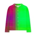 thumbnail image 5 of USNSM Men's Long Sleeve Dress Shirts Color Block Print Wrinkle-Free Casual Button Down Shirt Party Disco Formal Shirt Tops Green XL, 5 of 5