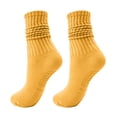 thumbnail image 2 of JJHGVB Women Slouch Socks Knit Mid Calf Rib Tube Scrunchy Slouchy Crew Socks Warm Long Socks Suitable for Daily Wear with Leather Shoes and Comfortable Yellow One Size, 2 of 5
