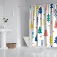 thumbnail image 2 of Shower Curtain for Bathroom Holiday Xmas Forest Rustic Colorful Shower Curtains Waterproof Funny Bath Curtain Hooks Included,72x72Inch, 2 of 5
