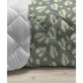 thumbnail image 3 of Floral Down Alternative Comforter, Abstract Watercolor Sketch Flowers Print on Plain Backdrop, Microfiber Quilt for All Season, 5 Sizes, Grey Yellow Dark Tan, by Ambesonne, 3 of 3