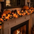 thumbnail image 5 of SLYNSHome Fall Maple Leaf String Lights, LED Orange Black Artificial Leaf Garland For Mantel Stairway Indoor Outdoor Halloween Thanksgiving Holiday Decor, 5 of 8