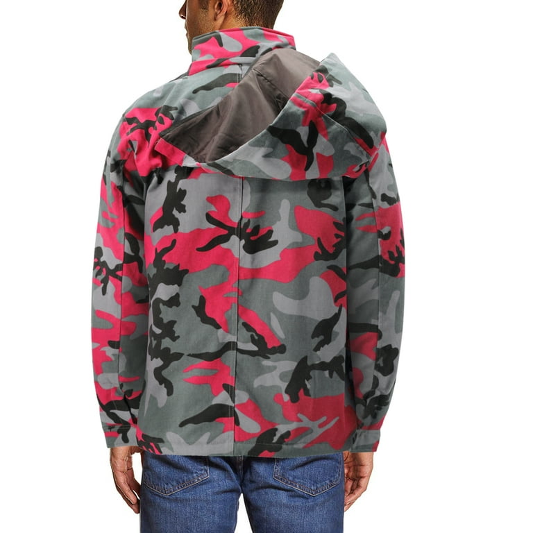 Men's Heavyweight Army Camo Removable Hood Quilted Insulated Camo, 4XL) - Walmart.com