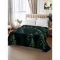 thumbnail image 2 of Green Forest Flat Sheet Only Twin Size, Soft Breathable Bed Top Sheets for Mattress, Modern Pine Trees Mysterious Art Luxury Bedding Flat Sheets for Home Hotel Bedroom Bed Protection, 2 of 9