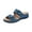 Shoes # Blue, variant on Slide Sandals for Women Open Toe Double Band Slip On Flats 3D Floral Applique Hollow Out Pattern Casual Summer Vacation Everyday Stylish Dressy Mules