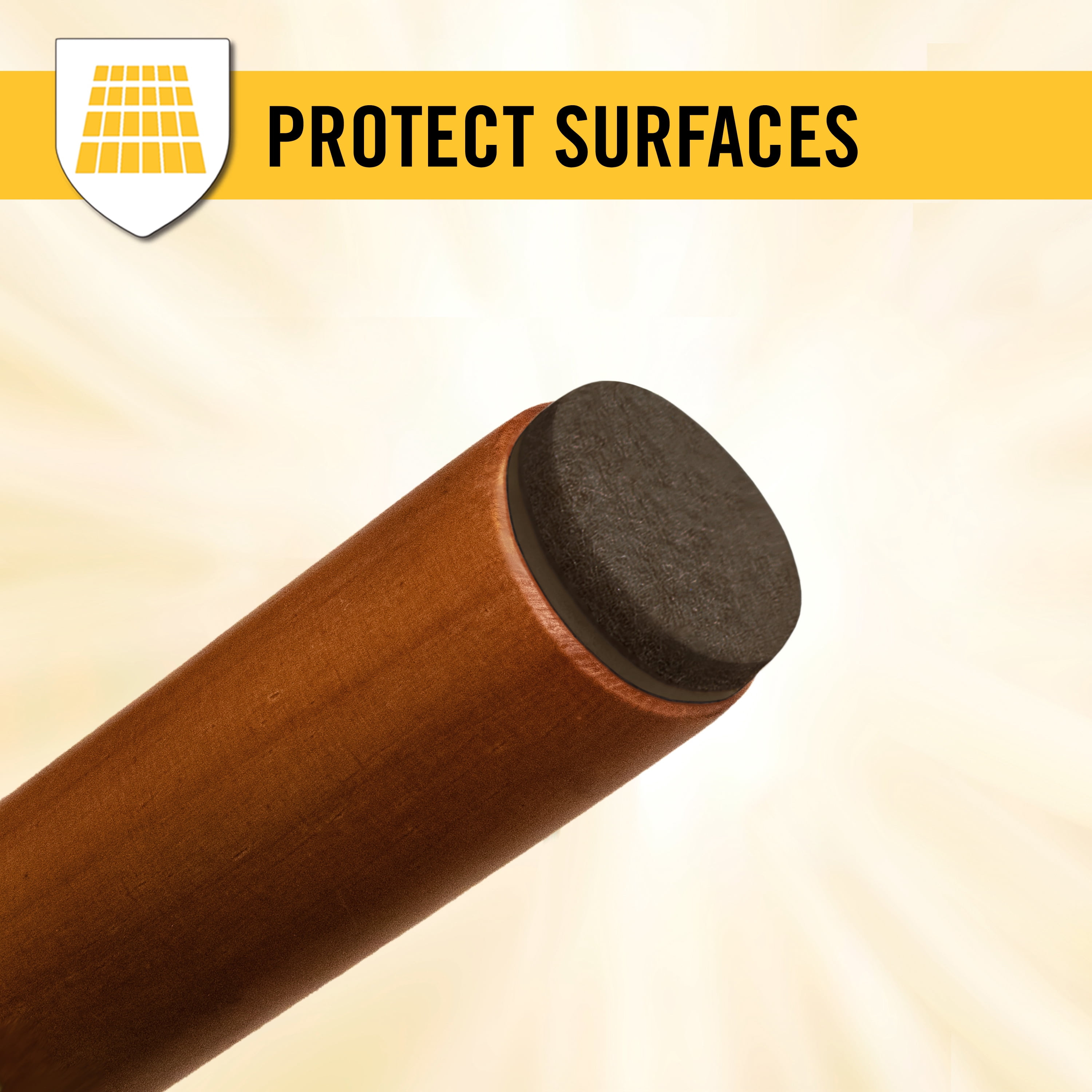 Super Sliders 1-Inch Round Self-Stick Felt Furniture Pads for Hardwood, Brown, 60 Pack